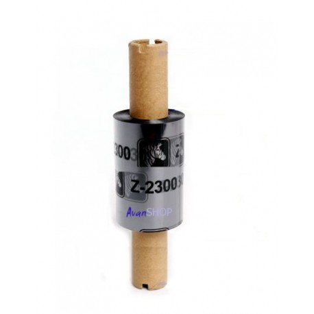 [02300GS03307] Zebra 2300 Wax Pack de 12 Cintas de Transferencia Termica Original de Cera - Ancho 33mm, Longitud 74