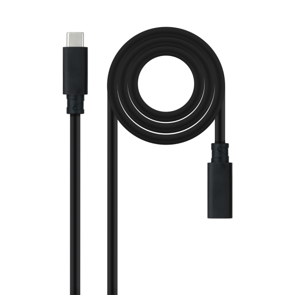 Nanocable Cable Prolongador USB-C 3.2 Macho a USB-C 3.2 Hembra - Gen2x2 20Gbp - 100W 5A - 4K 60Hz -