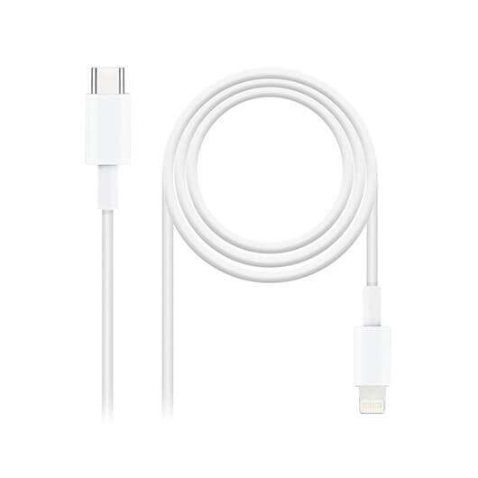 [10.10.0601] Nanocable Cable USB-C Macho a Lightning Macho 1m - Color Blanco