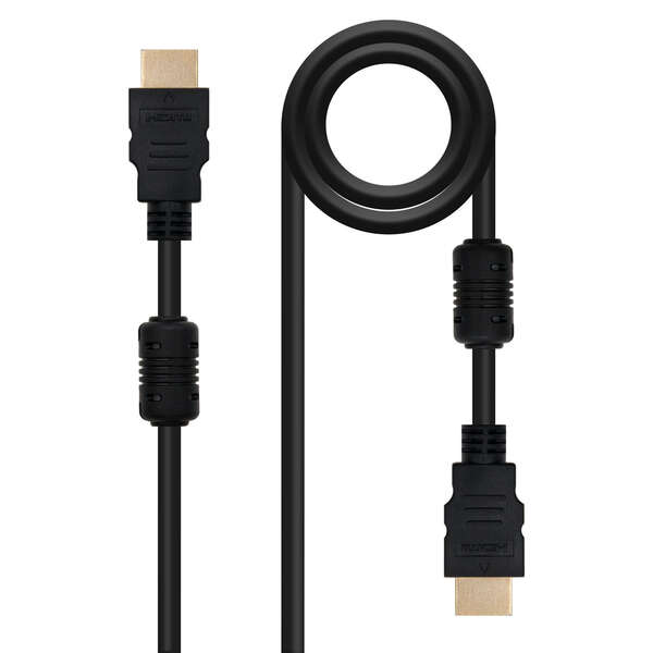 Nanocable Cable HDMI v1.4 con Ferrita Macho a HDMI v1.4 con Ferrita Macho 5m - Alta Velocidad - Colo