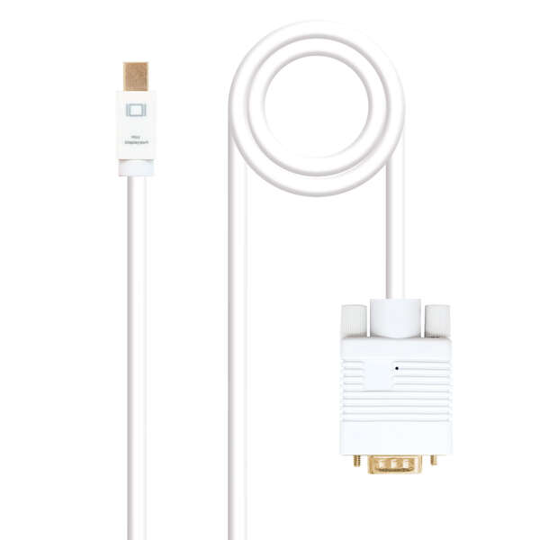 Nanocable Cable Conversor Mini DP Macho a VGA Macho 2m - Color Blanco