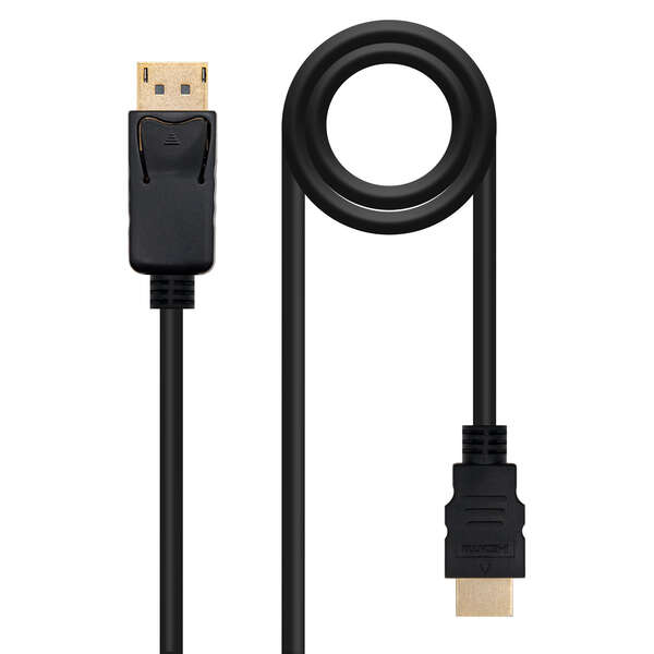 [10.15.4300] Nanocable Cable Conversor DISPLAYPORT a HDMI - DP/M - HDMI/M - 0.5 m - Color Negro