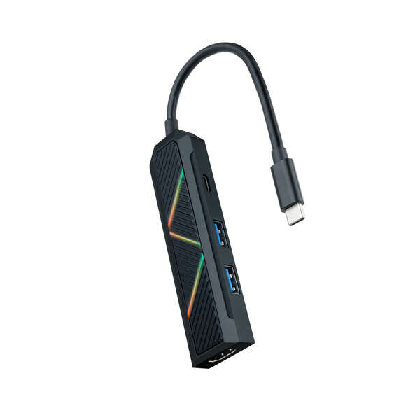 [10.16.0401] Nanocable 4 en 1 Hub USB-C 3.0 con 2x USB-A 3.0, 1x USB-C PD, 1x HDMI - Carcasa de Aluminio - Cable