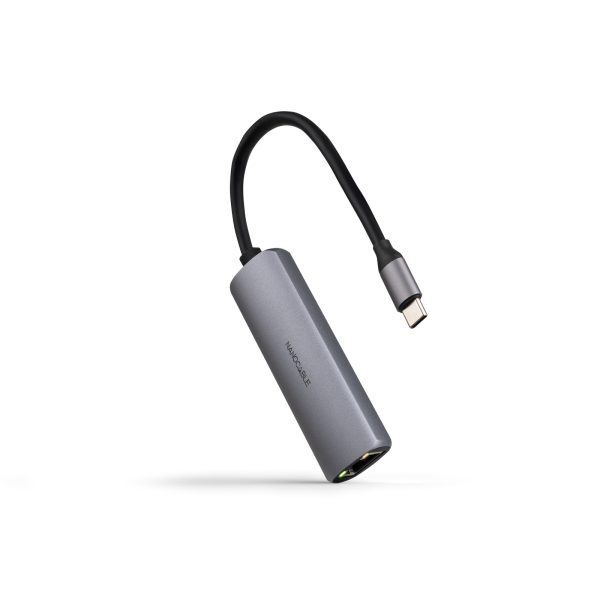[10.16.4603] Nanocable Adaptador de Red USB-C a Ethernet Gigabit 10/100/1000 Mbps - USB-C 100W - Aluminio - 18cm
