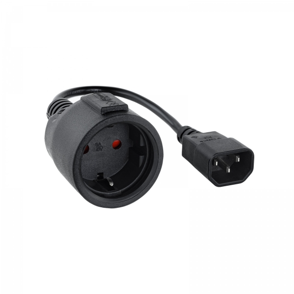 [10.22.0902] Nanocable Cable Adaptador de Corriente para SAIS C14/M a CEE7/H 16A 0.5m - Color Negro