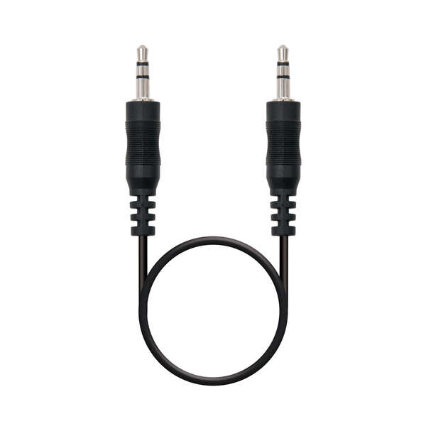[10.24.0100] Nanocable Cable Audio Estereo Jack 3.5mm Macho a Jack 3.5mm Macho 0.30m - Color Negro