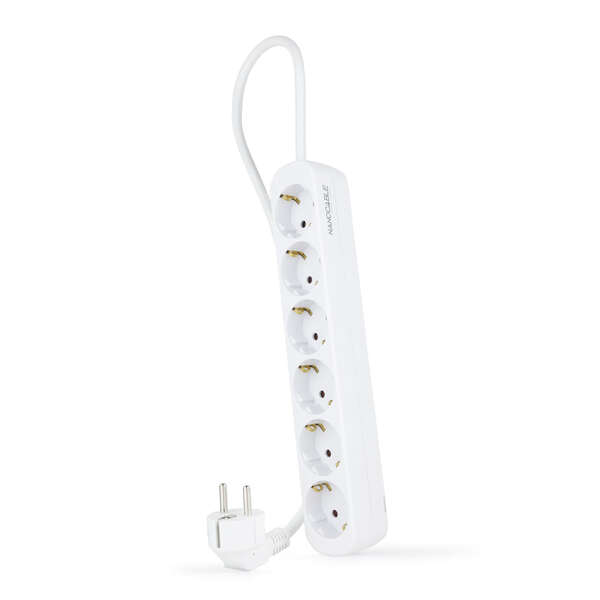 [10.37.0006-NS] Nanocable Regleta 6 Tomas - 1.4m - Color Blanco