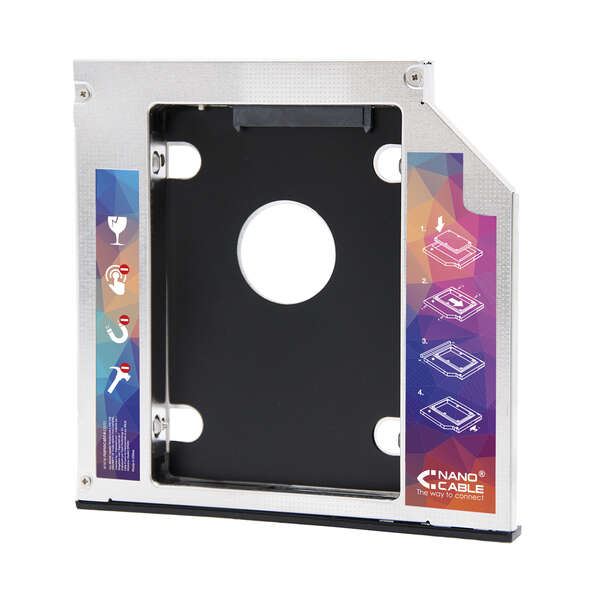 [10.99.0102] Nanocable Adaptador de Disco Duro de 9.5 mm para Unidad Optica de 12.7 mm en Portatil