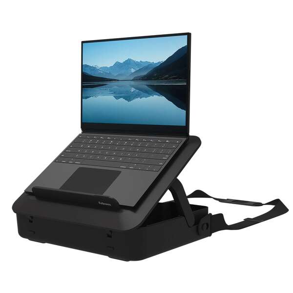 Fellowes Maletin de Doble uso para Ordenador - Elevable a 5 Alturas - Incluye Asa y Correa - Materia