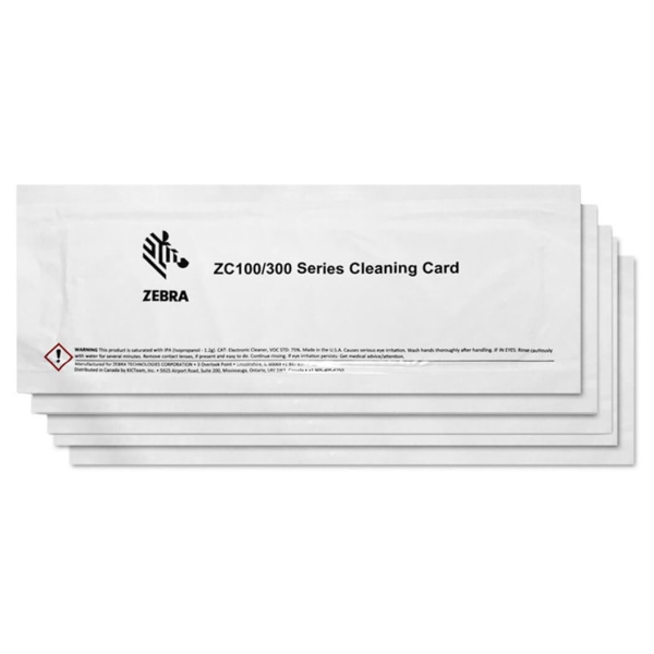 [105999-311] Zebra Pack de 5 Tarjetas de Limpieza para ZC100 ZC300