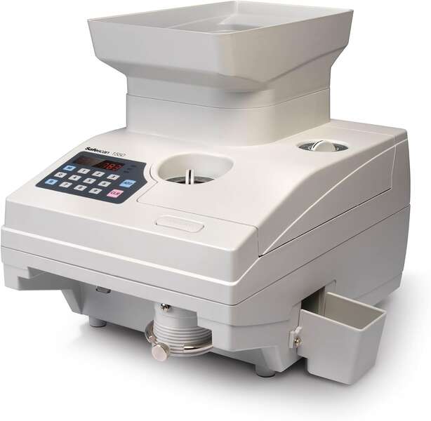 [116-0261] Safescan 1550 Contadora de Monedas - Alta Capacidad - Pantalla LCD de Facil Lectura - Velocidad de C