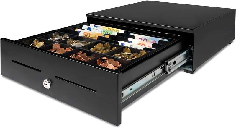 Safescan HD-4142 Cajon Portamonedas uso Intensivo - 8 Compartimentos para Monedas y Billetes - hasta
