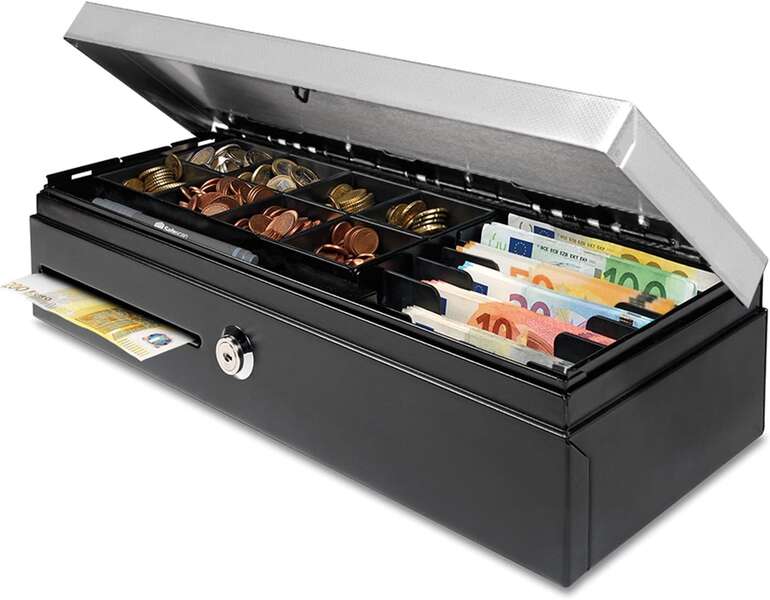 Safescan HD-4617C Cajon Portamonedas - Apertura Vertical - 8 Compartimentos para Monedas - 8 Compart
