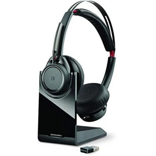 Plantronics/Poly Voyager Focus UC B825 Auriculares con Microfono Bluetooth 4.0 - Alcance hasta 30m -