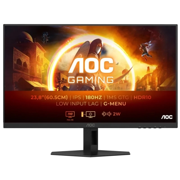 [24G4XE] AOC G4 Monitor 23.8" LED Fast IPS FullHD 180Hz HDR10 - Respuesta 1ms - Angulo de Vision 178° - Altav
