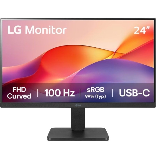 [24U421A-B] LG Monitor 23.8" Curvo 1500R VA FullHD 100Hz HDR 10 - Respuesta 5ms - 16:9 - HDMI, USB-C - VESA 100x