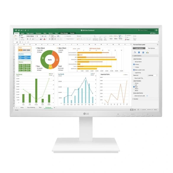 [27BK55YP-W] LG Monitor 27" LED IPS FullHD 1080p 60Hz - Respuesta 5ms - Altavoces - Angulo de Vision 178º - 16:9