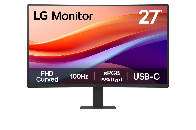 [27U421A-B] LG Monitor 27" Curvo 1500R VA FullHD 100Hz HDR 10 - Respuesta 5ms - 16:9 - HDMI, USB-C - VESA 100x10