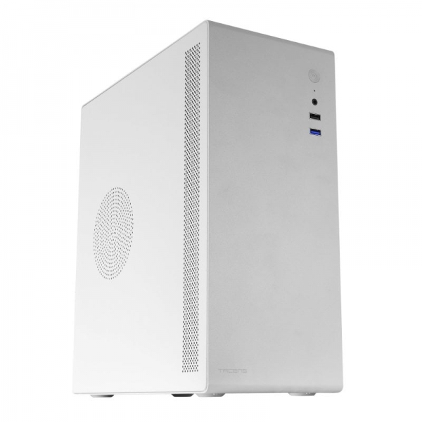 [2ORUMX500W] Tacens ORUMX500 Minitorre Slim Ultra Compacta - Acero Ultra Resistente - Fuente SFX 500W - Ventilacion Eficiente - Soporte MicroATX/Mini-ITX - Almacenamiento Versatil - Color Blanco
