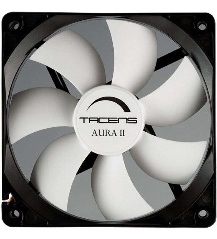 [3AURAII12] Tacens Aura II Ventilador 120mm - Carcasa Negra, Aspas Blancas - Velocidad Max. 1200rpm