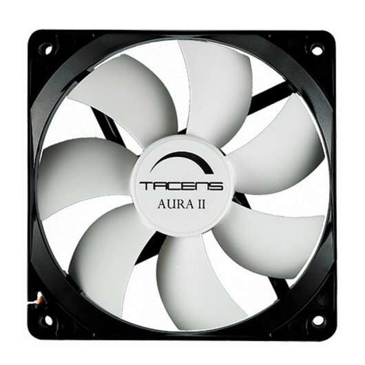 [3AURAII8] Tacens Aura II Ventilador 80mm - Carcasa Negra, Aspas Blancas - Velocidad Max. 1500rpm