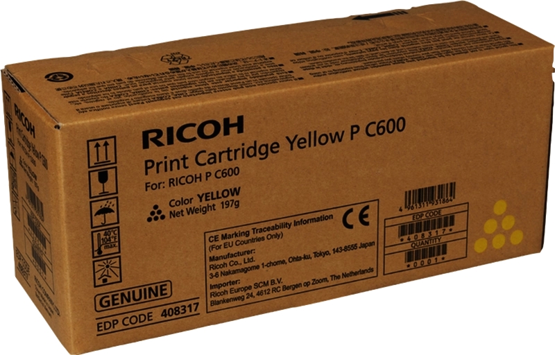 [408317] Ricoh PC600 Amarillo Cartucho de Toner Original - 408317/P C600Y