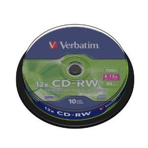 [43480] Verbatim CD-RW Regrabable 8-12x 700MB (Tarrina 10 Uds)