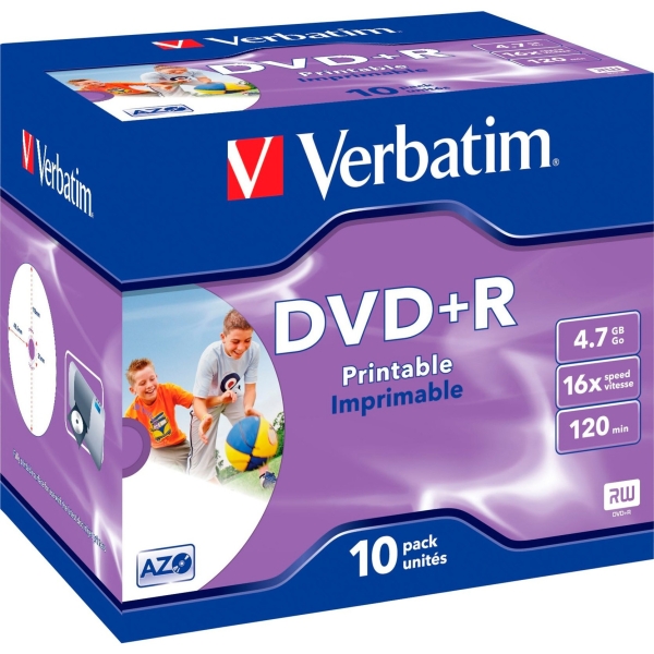 [43508] Verbatim Pack de 10 DVD+R Printables 16x 4.7GB