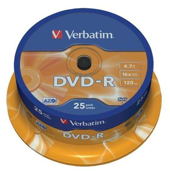[43522] Verbatim DVD-R 16x 4.7GB (Tarrina 25 Uds)