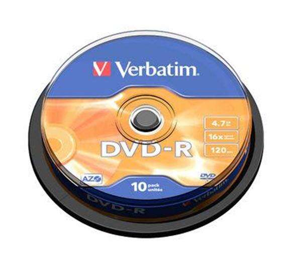 [43523] Verbatim DVD-R 16x 4.7GB (Tarrina 10 Uds)