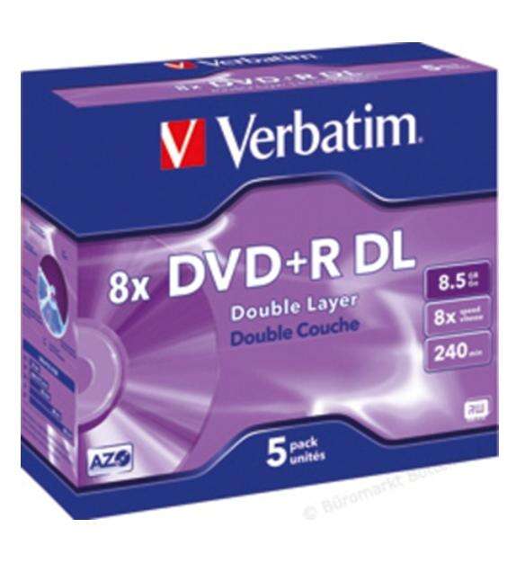 [43541] Verbatim DVD+R Doble Capa 8x 8.5GB Caja (Pack 5 Uds)