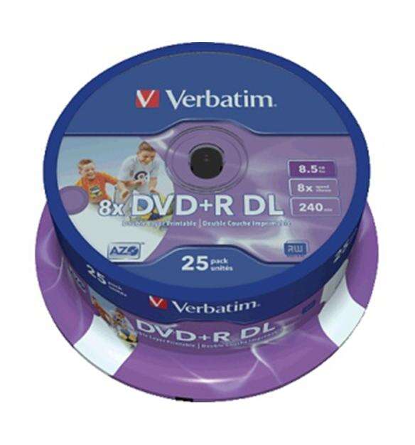 [43667] Verbatim DVD+R Doble Capa Printables 8x 8.5GB (Tarrina 25 Uds)