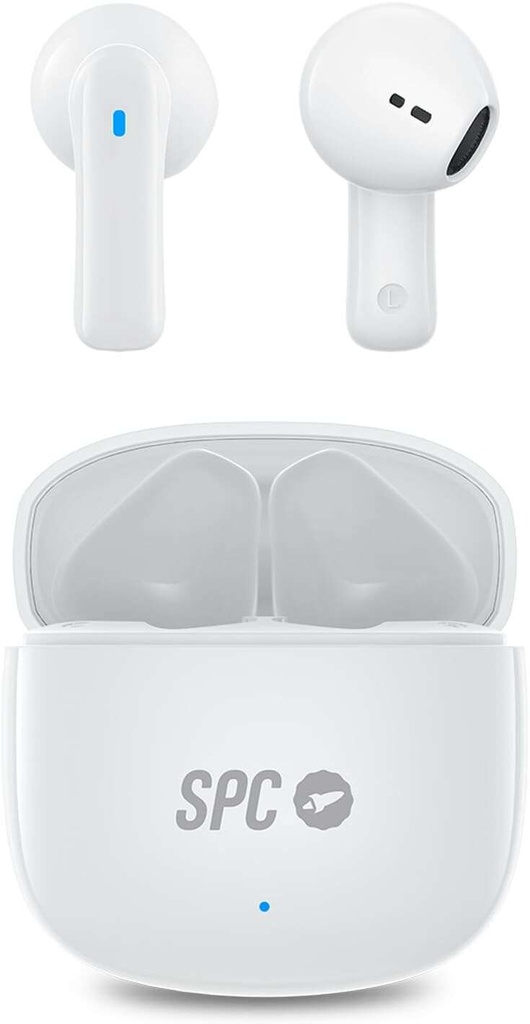 SPC Auriculares True Wireless Zion 2 Play - Autonomia 28 Horas - Base de Carga USB-C - Control por T