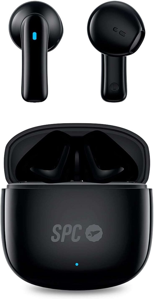 SPC Auriculares True Wireless Zion 2 Play - Autonomia 28 Horas - Base de Carga USB-C - Control por T