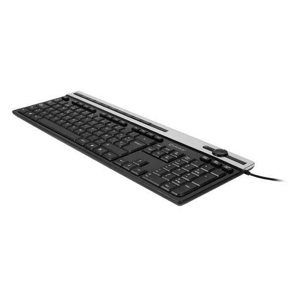 [50534] Unykach A2930 Teclado USB con 105 Teclas + 12 teclas multimedia - Teclas planas - Color Negro