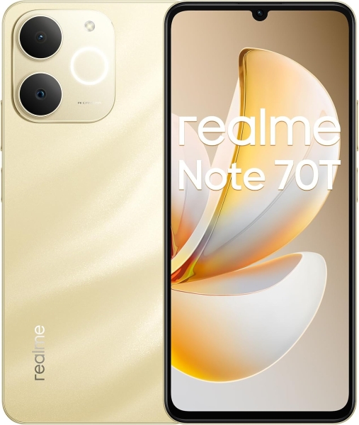 Realme Note 70T Smartphone Pantalla Amoled 6.75"- 90Hz - 4GB - 256GB - Bateria 6000mAh - Color Dorad
