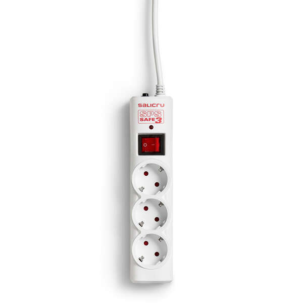 Salicru Regleta SPS SAFE 3 Protectores Electricos Activos de Ultima Generacion - 3 Tomas Schuko - Co