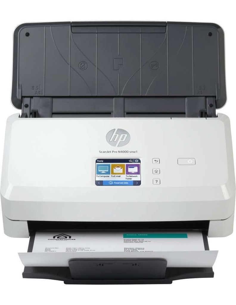 [6FW08A] HP ScanJet Pro 4000 snw1 Escaner Documental WiFi - Hasta 40ppm - Alimentador Automatico - Doble Cara