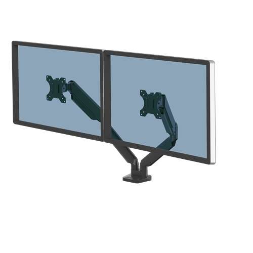 Fellowes Platinum Series Brazo para Monitor Doble - Hasta 32" y 8kg - 2 Puertos USB - Sistema de Ges