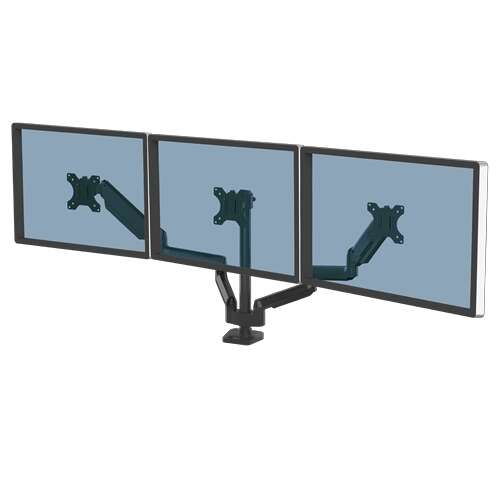 Fellowes Platinum Series Brazo para Monitor Triple - Hasta 27" y 7kg - 2 Puertos USB - Ajustable con