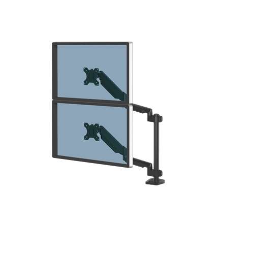 Fellowes Platinum Series Brazo para Monitor Doble Vertical - Hasta 27" y 8kg - 2 Puertos USB - Siste