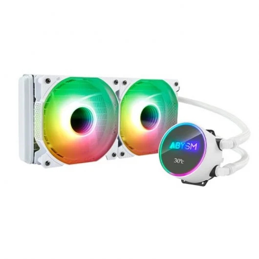 [833203] Abysm Artic White 240 ARGB Kit de Refrigeracion Liquida - 2 Ventiladores de 120mm - Iluminacion ARGB