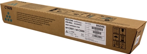 Ricoh Aficio MP-C2800/MP-C3300/MP-C3001/MP-C3501 Cyan Cartucho de Toner Original - 841127/842046/841
