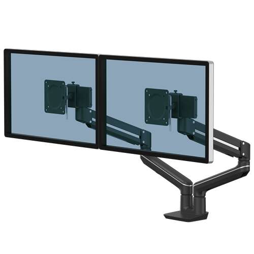 Fellowes Tallo Brazo para Monitor Doble - Brazo giratorio de 270º - Sistema con Muelle de Gas - Hast