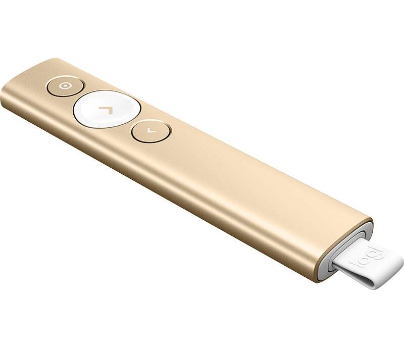 [910-004862] Logitech Spotlight Presentador Inalambrico - Radio de Accion 30m - Vibracion - Color Oro