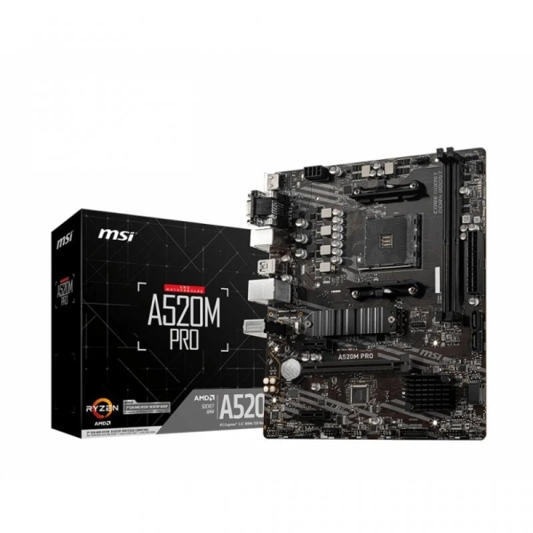 [911-7D14-011] MSI Placa Base A520M PRO AM4 2xDDR4 - HDMI, VGA, DP, M.2, USB3.2, MicroATX