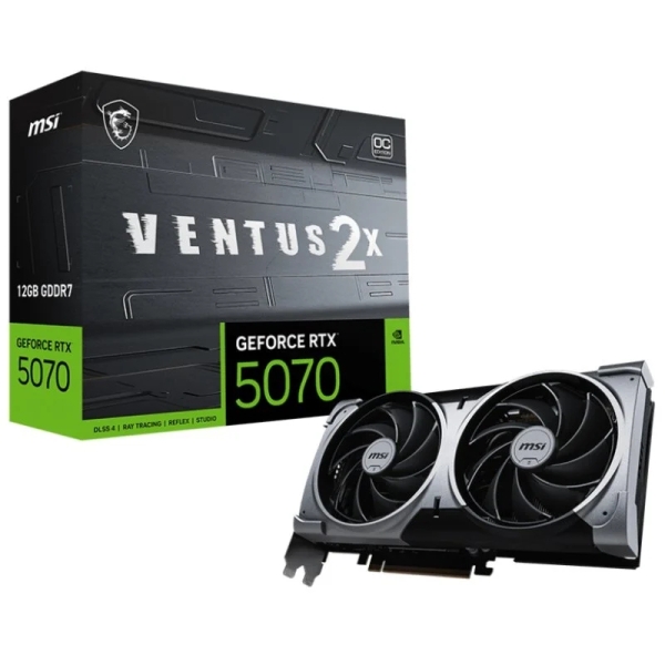 [912-V532-003] MSI GeForce RTX 5070 Ventus 2X OC Tarjeta Grafica 12GB GDDR7 Reflex 2 RTX AI DLSS4