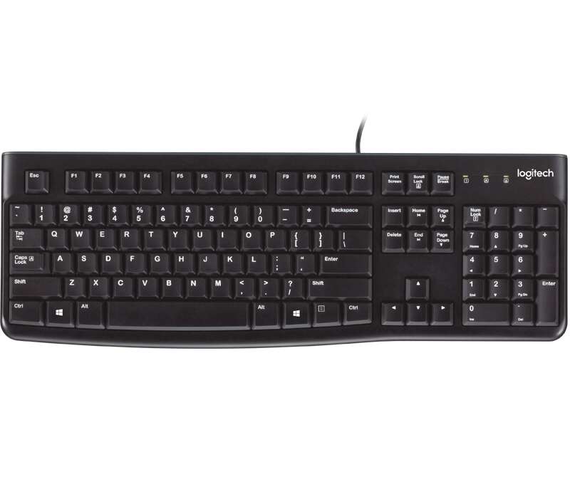 [920-002518] Logitech K120 Teclado USB - Resistente a Salpicaduras - Cable de 1.50m - Color Negro