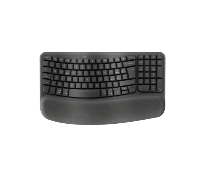 Logitech Wave Keys Teclado Inalambrico Ondulado - Indicadores Luminosos - Patas Ajustables - Autonom