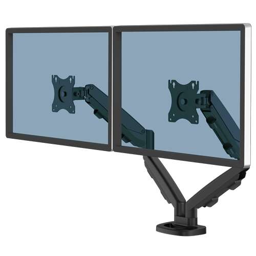 [9683401] Fellowes Eppa Brazo para Monitor Doble - Hasta 39" y 8kg - Ajustable con Muelle de Gas - Sistema de